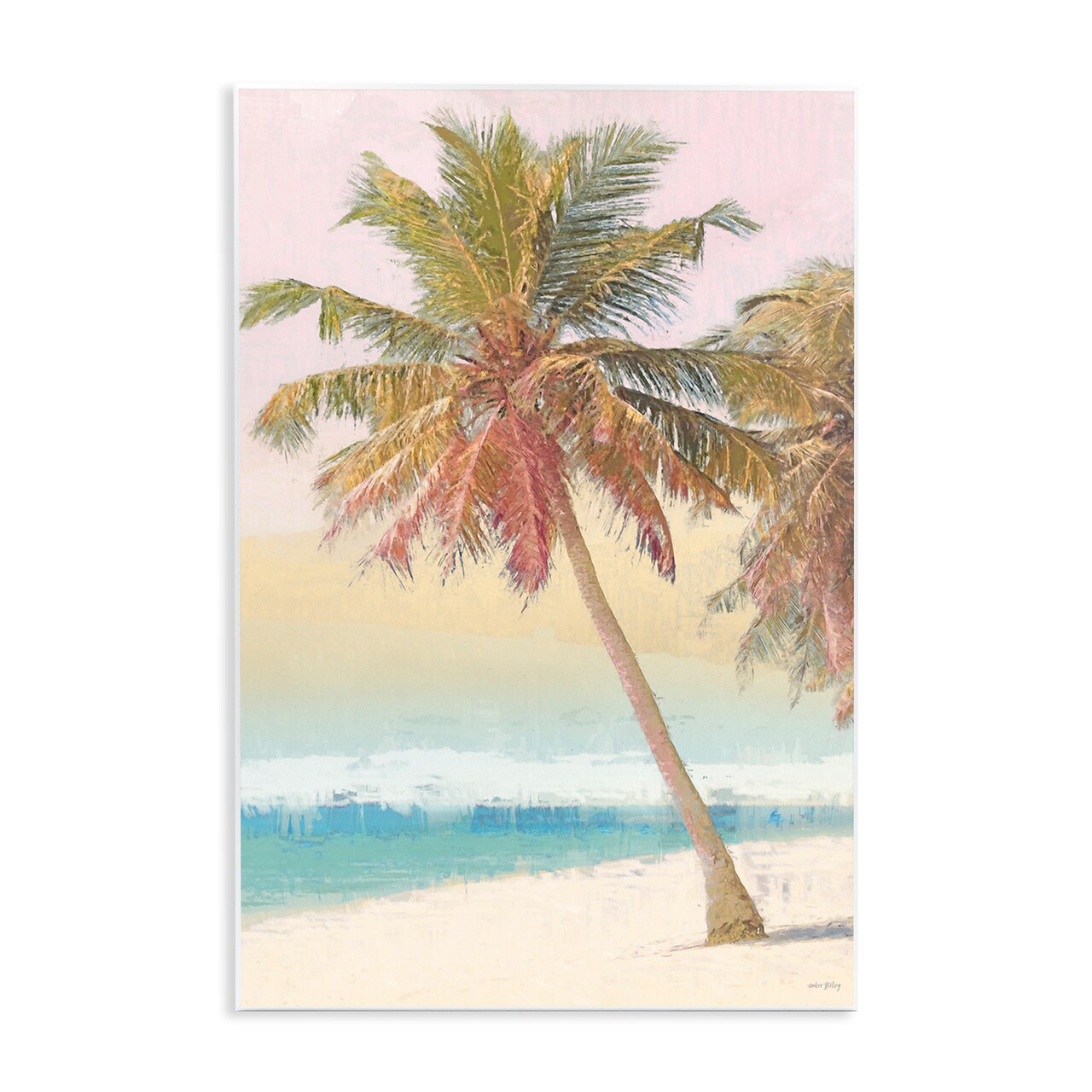 Stupell Industries Pastel Gradient Beach Scene Wall Plaque Design by Amber Sterling